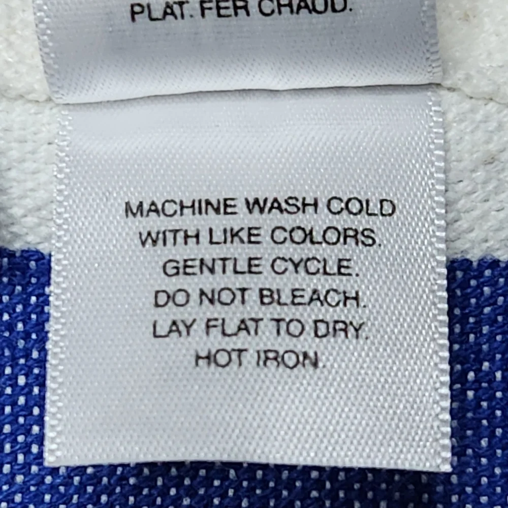 Pier 1 Blue & White Cabana Stripe Cotton Table Runner 72” Coastal NWOT